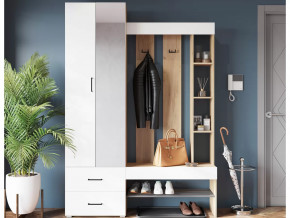 Прихожая Домино крафт золотой-белый в Тюмени - mebel-tymen.ru | фото