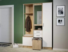 Прихожая "Дуся 1.3" УНИ, (ш1300*г480*в2015мм), ЛДСП дуб бунратти/белый Бриллиант в Тюмени - mebel-tymen.ru | фото