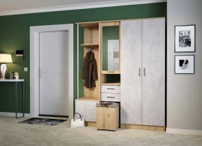 Прихожая "Дуся 1.7" УНИ, (ш1700*г480*в2015мм), ЛДСП дуб бунратти/цемент в Тюмени - mebel-tymen.ru | фото