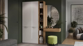 Прихожая «Глосс» №1 Белый Жемчуг, Яблоня Беллуно, Белый глянец в Тюмени - mebel-tymen.ru | фото