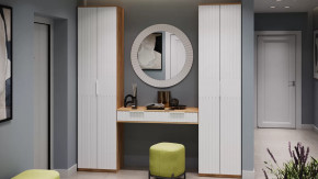 Прихожая «Хилтон» № 12 Дуб Крафт золотой, Белый матовый в Тюмени - mebel-tymen.ru | фото