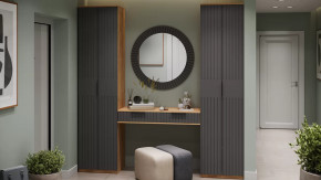 Прихожая «Хилтон» № 12 Дуб Крафт золотой, Графит матовый в Тюмени - mebel-tymen.ru | фото