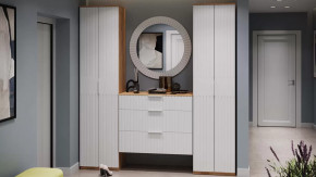 Прихожая «Хилтон» № 3 Дуб Крафт золотой, Белый матовый в Тюмени - mebel-tymen.ru | фото