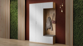 Прихожая «Хилтон» № 4 Дуб Крафт золотой, Белый матовый в Тюмени - mebel-tymen.ru | фото