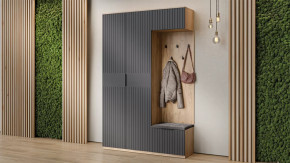 Прихожая «Хилтон» № 4 Дуб Крафт золотой, Графит матовый в Тюмени - mebel-tymen.ru | фото