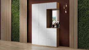 Прихожая «Хилтон» № 5 Дуб Крафт золотой, Белый матовый в Тюмени - mebel-tymen.ru | фото