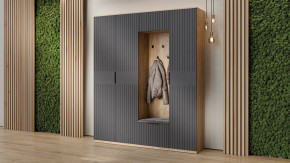 Прихожая «Хилтон» № 8 Дуб Крафт золотой, Графит матовый в Тюмени - mebel-tymen.ru | фото