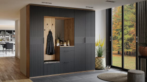 Прихожая «Хилтон» Дуб Крафт золотой, Графит матовый в Тюмени - mebel-tymen.ru | фото