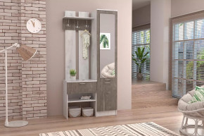 Прихожая Иннэс-3 УНИВЕРСАЛЬНАЯ, бетон светлый/камень темный в Тюмени - mebel-tymen.ru | фото