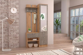 Прихожая Иннэс-3 УНИВЕРСАЛЬНАЯ, дуб крафт золотой/камень темный в Тюмени - mebel-tymen.ru | фото