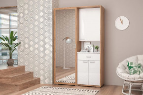Прихожая Иннэс-4, дуб крафт золотой/белый глянец в Тюмени - mebel-tymen.ru | фото
