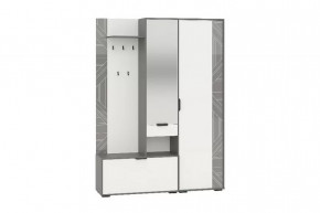 Прихожая ЛЕО УНИ (ш1468*г365*в2024мм), ЛДСП Графит/Белый + ФП в Тюмени - mebel-tymen.ru | фото