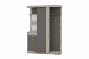 Прихожая ЛОРЕЙН УНИ (ш1580*г458*в2230мм), ЛДСП Графит/Дуб Крафт Серый/МДФ Дуб Крафт Серый в Тюмени - mebel-tymen.ru | фото