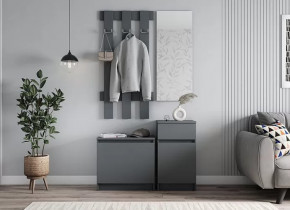 Прихожая МОРИ (МПВ600+МПЗ400+МПТ400+МПТ600), ЛДСП Графит в Тюмени - mebel-tymen.ru | фото