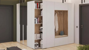 Прихожая «Порто» № 5 Белый Жемчуг, Яблоня Беллуно, Белый софт в Тюмени - mebel-tymen.ru | фото