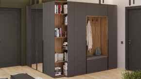 Прихожая «Порто» № 5 Яблоня Беллуно, Графит софт в Тюмени - mebel-tymen.ru | фото