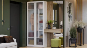 Прихожая «Порто» № 6 Яблоня Беллуно/Белый жемчуг/Стекло сатин белое в Тюмени - mebel-tymen.ru | фото