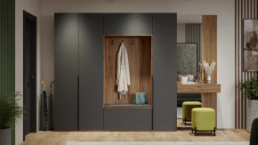 Прихожая «Порто» Яблоня Беллуно, Графит софт в Тюмени - mebel-tymen.ru | фото
