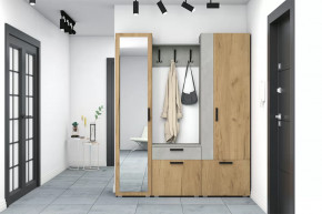 Прихожая Прайм-1 Дуб Крафт Золотой и Бетонный камень в Тюмени - mebel-tymen.ru | фото