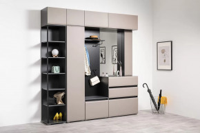 Прихожая Сидней композиция 4 антрацит, веллюто капучино ПВХ (универсальная сборка) в Тюмени - mebel-tymen.ru | фото