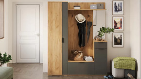 Прихожая «Эвита» Дуб Крафт золотой, Графит Серый в Тюмени - mebel-tymen.ru | фото