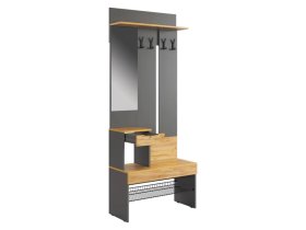 Прихожая Баско графит/дуб крафт золотой в Тюмени - mebel-tymen.ru | фото