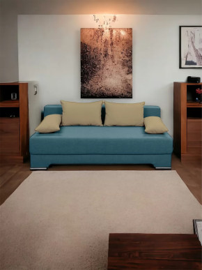 Прямой диван Киви 1 Нео Азуре/Подушки Нео Латте в Тюмени - mebel-tymen.ru | фото