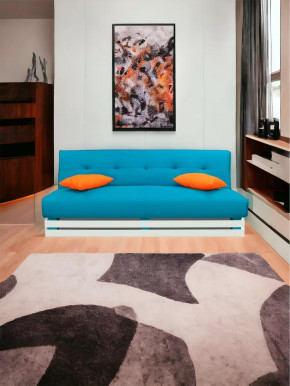 Прямой диван манго 1 Нео Азуре/Подушки Нео Оранж в Тюмени - mebel-tymen.ru | фото