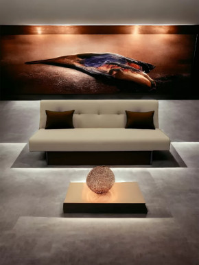 Прямой диван манго 4 Нео Латте/Подушки Нео Шоколад в Тюмени - mebel-tymen.ru | фото