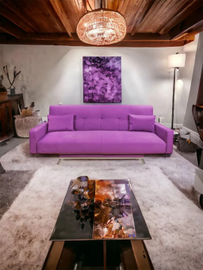 Прямой диван с подлокотниками манго 3 Шегги Фуксия в Тюмени - mebel-tymen.ru | фото