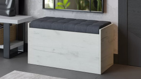 Пуф «Форест» Исп. 2 Дуб крафт белый, Велюр Серый в Тюмени - mebel-tymen.ru | фото