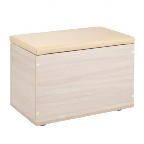 Пуф "Герда" 600*355*432 мм   Ясень шимо светлый/бежевый кожзам в Тюмени - mebel-tymen.ru | фото