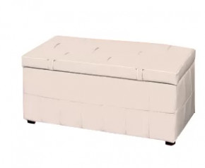 Пуфик "Дуэт" Кожа светлая в Тюмени - mebel-tymen.ru | фото