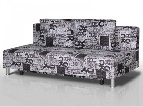 Диван Комфорт Лайт без подлокотников 2 подушки принт Рок в Тюмени - mebel-tymen.ru | фото