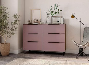 РОЗА Комод с 6ю ящ. 1300 (ш1304*г504*в920мм), ручка черная матовая в Тюмени - mebel-tymen.ru | фото