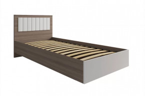 РОЗА Кровать 900 с ПМ (сп/м 900*2000мм), (ортопед.основание), ЛДСП Орех франклин/МДФ в Тюмени - mebel-tymen.ru | фото