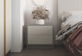 СЕЛЕНА Тумба прикроватная ТМ-001 (МДФ Комплект) Шиншилла серая/матовая Кварц Грей Софт в Тюмени - mebel-tymen.ru | фото