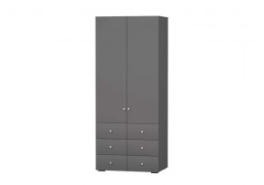 Шкаф 2-х дв. 6 ящ. (арт.4-75937) (ш900*г573*в2164мм), ЛДСП Графит в Тюмени - mebel-tymen.ru | фото