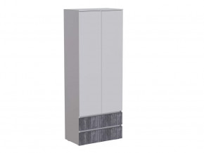 Шкаф 2-х ств. с 2 ящиками МС Ливерпуль Белый/Бетон Темный в Тюмени - mebel-tymen.ru | фото