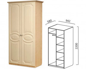 Шкаф 2-х створчатый для платья и белья "Ивушка-5" Туя светлая/Дуб беленый в Тюмени - mebel-tymen.ru | фото