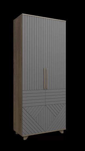 Шкаф 2-х створчатый Копенгаген (Дуб Самдал/Серый графит) в Тюмени - mebel-tymen.ru | фото