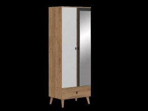 Шкаф 2-х створчатый "Омега 3" Дуб золотистый/Антрацит/ белый в Тюмени - mebel-tymen.ru | фото