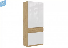 Шкаф 2-х створчатый ШК-001 "Бостон" дуб крафт золотой/Белый глянец в Тюмени - mebel-tymen.ru | фото