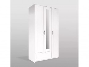 Шкаф 3 двери и 1 ящик 117х59х220  Сириус белый с 1 зеркалом в Тюмени - mebel-tymen.ru | фото