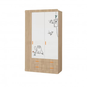 Шкаф 3-х створчатый 1150 Кот №25 (туя светлая/белый) в Тюмени - mebel-tymen.ru | фото