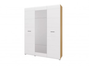 Шкаф 3-х створчатый Ненси Крафт золотой-Белый глянец в Тюмени - mebel-tymen.ru | фото