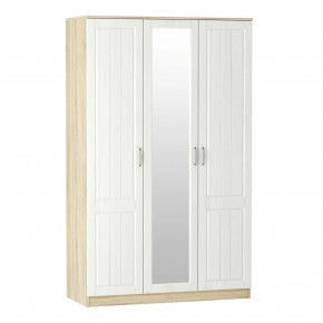 Шкаф 3-х створчатый Оливия Дуб Сонома/Белое дерево в Тюмени - mebel-tymen.ru | фото