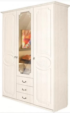 Шкаф 3-х створчатый с ящиками "Ивушка-5" Рамух/Сандал белый в Тюмени - mebel-tymen.ru | фото