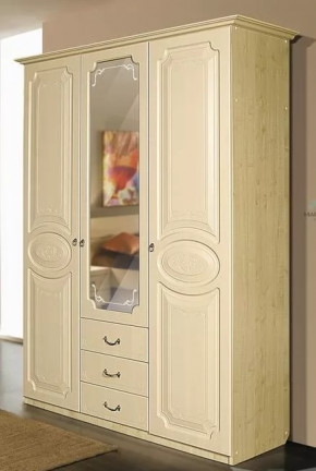 Шкаф 3-х створчатый с ящиками "Ивушка-5" Туя светлая/Дуб беленый в Тюмени - mebel-tymen.ru | фото