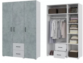 Шкаф 3 створчатый с ящиками Victor Белый-Бетон в Тюмени - mebel-tymen.ru | фото